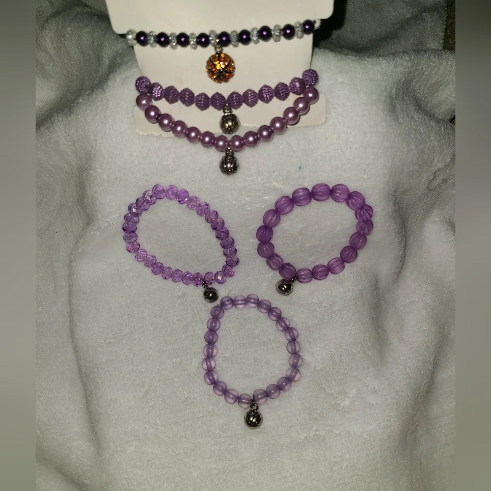 L&L Lavender/Purple Boho Stretch Bracelet with Basketball Charm 🏀  NWOT - Picture 2 of 5